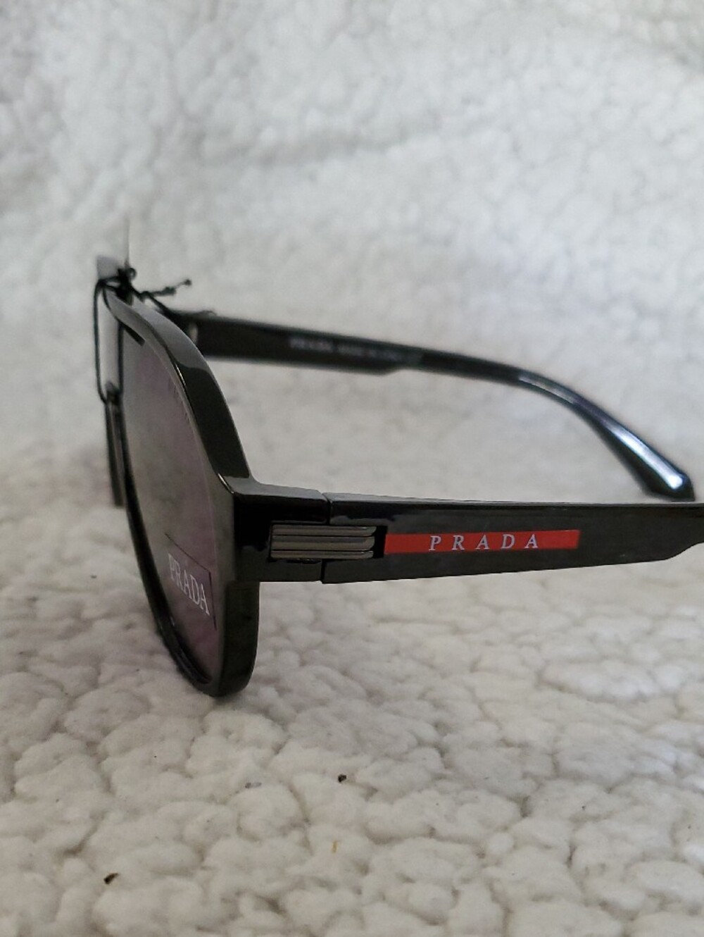 Boutique Black Frame Sunglasses with Purple Lenses - Picture 3 of 7